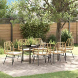 Garden Dining Set 7 pcs Brown Poly Rattan 3380866