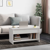 809653 Coffee Table High Gloss White 102x50x52,5 cm Engineered Wood