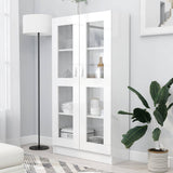 802765 Vitrine Cabinet High Gloss White 82,5x30,5x150 cm Engineered Wood