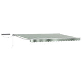 Electric Retractable Awning Green and White 4 x 3 m 3421825