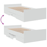 Bed Frame with Drawers without Mattress White 100x200 cm 3280328