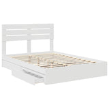 Storage Bed with Headboard White 140 x 200 cm Engineered Wood 3411564