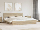 Bed Frame with Headboard Sonoma 180 x 200 cm Solid Pine Wood 3409729