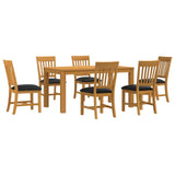 Dining Set 7 pcs Black Solid Oak Wood 3430370