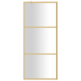 Walk-in Shower Wall with Clear ESG Glass Gold 80x195 cm 154935