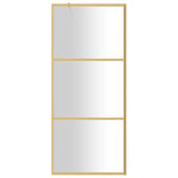 Walk-in Shower Wall with Clear ESG Glass Gold 80x195 cm 154935