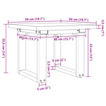 ZNTS Coffee Table O-Frame 50x50x35.5 cm Solid Wood Pine and Steel 3282725