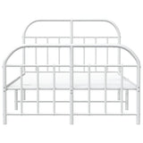 Bed Frame White Powder-Coated Steel Small Double Bed Frame 353699