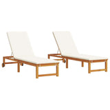 Sun Lounger 2 pcs Brown 53 x 202 x 89cm Solid Acacia wood 3333830