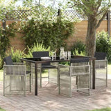 Garden Dining Set 5 pcs Light Grey Powder-Coated Steel 3380667