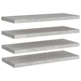 Floating Wall Shelves 4 pcs Concrete Grey 80x23.5x3.8 cm MDF 326602