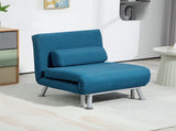 Single Linen-Look Sleeper Chair - Blue T3398P328303