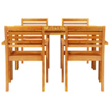 Garden Dining Set 5 pcs Brown Solid Acacia Wood 3375663