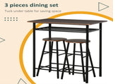 Bar Table Set, Bar Table and Stools Set, Footrest and Storage Shelf, for Kitchen, Dining Room, Pub, T3398P343022