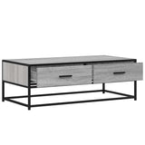 ZNTS Coffee Table Grey Sonoma 100x50x35 cm Engineered Wood and Metal 848782