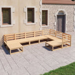 ZNTS 9 Piece Garden Lounge Set Solid Pinewood 3075754