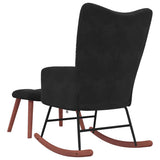 Rocking Chair with Footstool Black Velvet 42022455