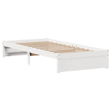 Bed Frame without Mattress White 90x190 cm Single Solid Wood Pine 3301649