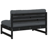 Middle Sofa Black 120x80 cm Solid Wood Pine 825734