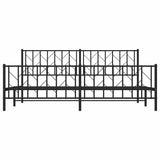 Metal Bed Frame without Mattress with Footboard Black 193x203cm 374461