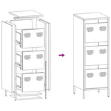 Highboard Mustard Yellow 39x35x103.5 cm Steel 851403