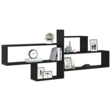 Wall Shelf Black Oak 167,5x18x68 cm Engineered Wood 868075