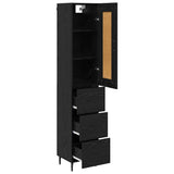Highboard Black Oak 34.5 x 34 x 180 cm Engineered Wood 3416234