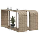Storage Shelves 2 pcs Beige Poly Rattan 366070