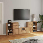 5 Piece TV Units with Storage ODDA Solid Wood Pine 3365376