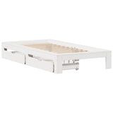 Bed Frame without Mattress White 100x200 cm Solid Wood Pine 3309006