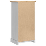 Bedside Table Corona White 53 x 39 x 103 cm Solid Pine Wood 42021191