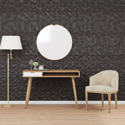 ZNTS Wall Panels 24 pcs Black 50x50 cm XPS 6 m² Amethyst 356947