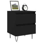 ZNTS Bedside Cabinet Black 40x35x50 cm Engineered Wood 826878