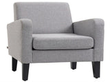 Linen-Look Boxy Armchair - Light Grey T3398P342985