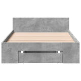 Bed Frame with Storage with Drawer Concrete Grey 80 x 200 cm 3429602
