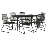 Garden Dining Set Black PVC rattan Large Seats Many 3099218