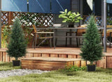 Set of 2 Decorative Artificial Plant, 120 cm Cypress Tree with 638 Leaves in Pot, UV-Resistant T3398P343002
