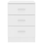 ZNTS Bedside Cabinet White 38x35x56 cm Engineered Wood 800450