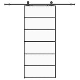 Sliding Door with Hardware Set Black 90x205 cm ESG Glass 3375848