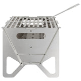 Camping Fire Pit 42 x 22 x 18 cm Stainless Steel Silver 42028478