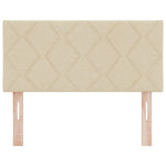 ZNTS LED Headboard Diamond Blocks Design Cream 100 cm Fabric 3338205