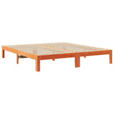Bed Frame without Mattress Wax Brown 180x200 cm Super King Solid Wood Pine 859225