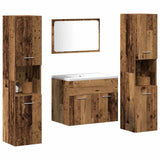 Bathroom Furniture Set with Door 4 pcs Old Wood Engineered Wood 3332511