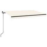 Manual Retractable Awning with LED 450x350 cm Cream 3069202