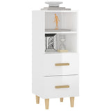 Sideboard High Gloss White 34.5x34x90 cm Engineered Wood 812363