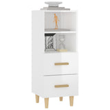 Sideboard High Gloss White 34.5x34x90 cm Engineered Wood 812363