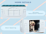 Blue All-Weather Plastic Dog House Easy Setup Puppy Shelter for Medium and Small Dogs 86665119