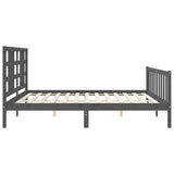 Bed Frame without Mattress Grey 200x200 cm Solid Wood Pine 3191993