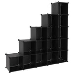 ZNTS Storage Cube Organiser with 15 Cubes Black PP 340545