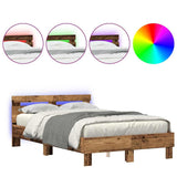 Bed Frame with Headboard Old wood 135 x 190 cm Engineered wood 3333954